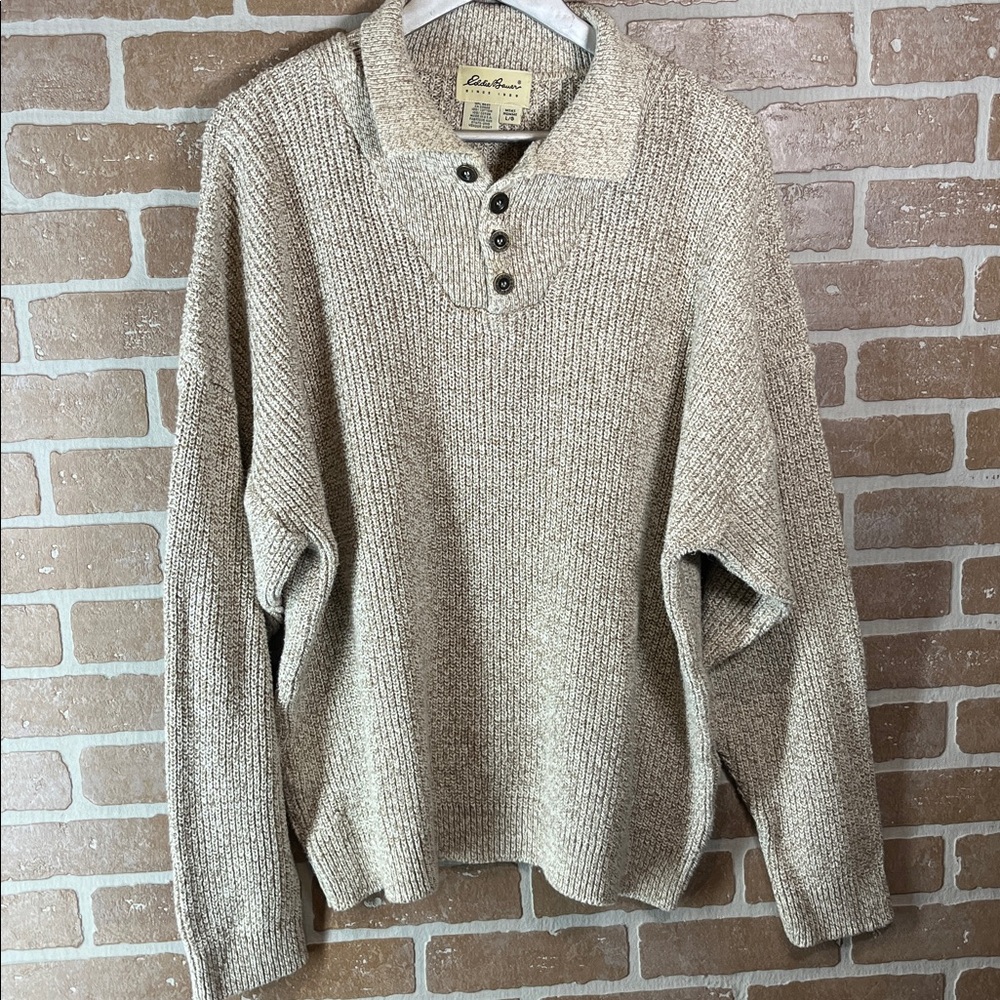 Eddie Bauer vintage sweater cotton rag mens Large USA